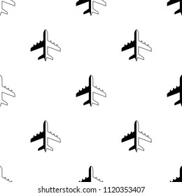 Airplane Icon Seamless Pattern Vector Art Illustration