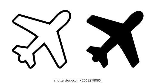 Flugzeugsymbol. Symbolsatz für das Flugzeug. 