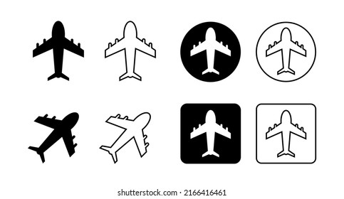 Conjunto de iconos del avión. Aeronaves. Vector.