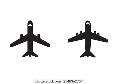 Airplane icon set. Aircraft vector sign. Airport arrival departure symbol