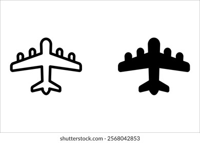 Airplane icon set. Aircraft vector sign. Airport arrival departure symbol on white background