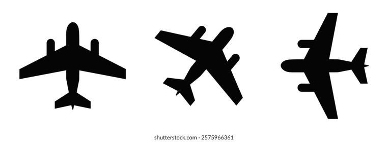 Airplane icon set. Aircrafts flat style design. vector illustration