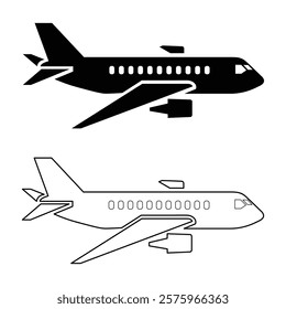 Airplane icon set. Aircrafts flat style design. vector illustration