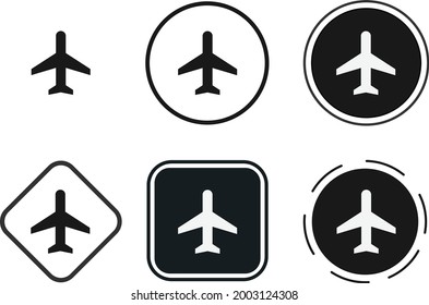 airplane icon set. Collection of high quality black outline logo for web site design and mobile dark mode apps. Vector illustration on a white background