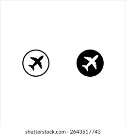 airplane icon set color editable