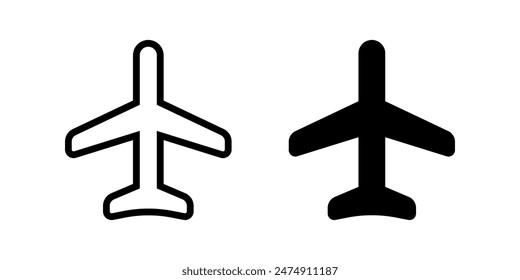 Airplane icon set. flat illustration of vector icon