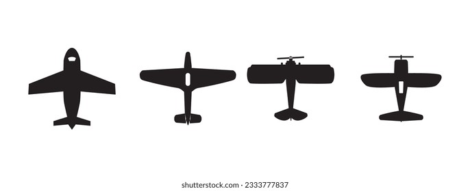 Airplane icon set  isolated sign symbol vector illustration. Collection of high quality black style vector icons, Various planes in black, 