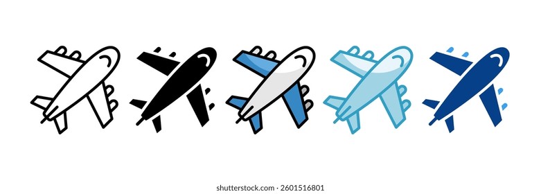 Airplane Icon Set Multiple Style Collection