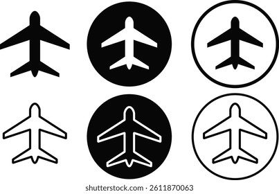 airplane icon set. plane symbol. airplane symbol