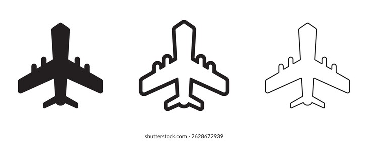 Airplane Icon set, plane vector icon. Airplane vector icon. solid and outline icon.