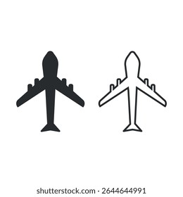 Ícone de avião define coleção de vetor para viagem de voo de turismo aplicativo e projeto de interface digital