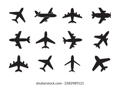 Airplane icon set vector illustration on white background