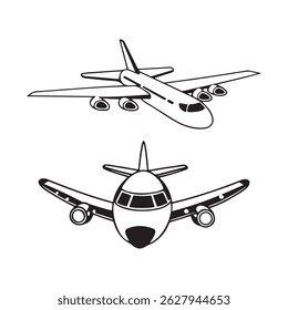 Conjunto de iconos de avión Ilustración vectorial