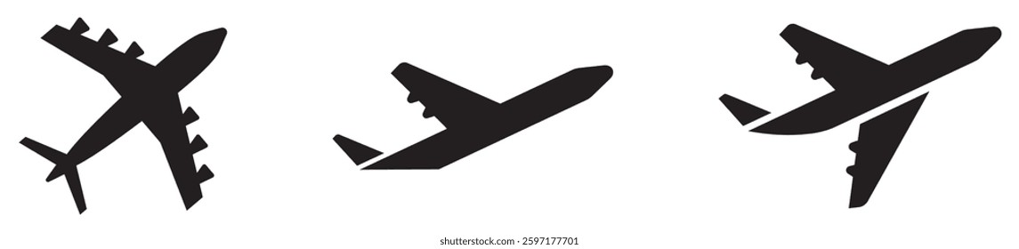Airplane icon set. Airplane vector sign. Vector illustration.