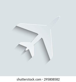 Airplane Icon with shadow 