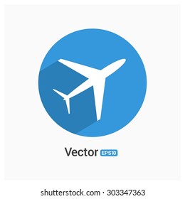 Airplane icon - Shadow Pictogram Vector illustration