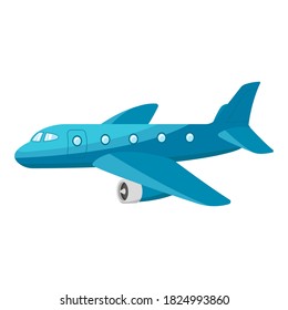 Airplane icon. Side view. Colored silhouette. Vector flat graphic illustration. The isolated object on a white background. Isolate.