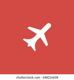 airplane icon. sign design. red background