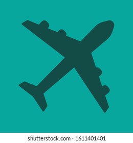 Airplane icon. the silhouette of an airplane. aircraft logo design.