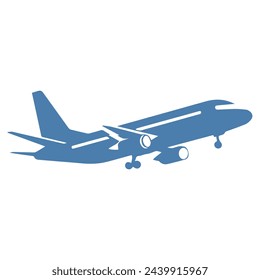 Airplane Icon Airplane Silhouette Travel Graphic Blue Aircraft Image Flight Transportation Symbol