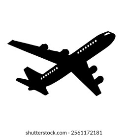 Airplane icon silhouette icon vector design.
