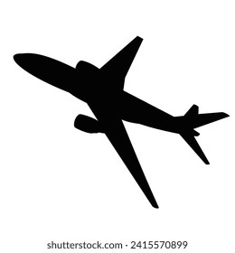 Airplane icon silhouette. Vector image