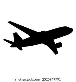 Airplane icon silhouette. Vector image