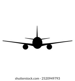 Silhueta de ícone de avião. Imagem vetorial