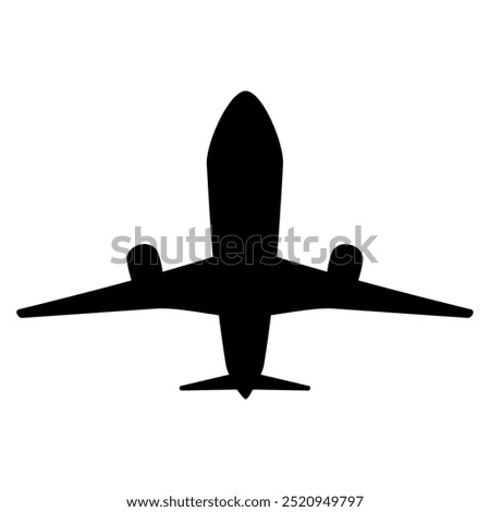 Airplane icon silhouette. Vector image