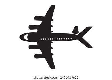 Airplane Icon  silhouette vector isolated on a white background