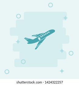 Airplane Icon. Simple icon, blue colored icon illustration. 