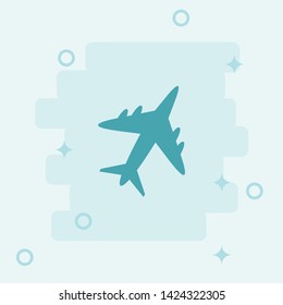 Airplane Icon. Simple icon, blue colored icon illustration. 