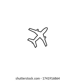 airplane icon. simple, flat, black, outline. airport icon set.