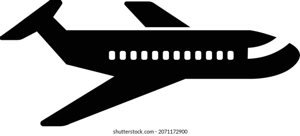 airplane icon, simple flat design - vector