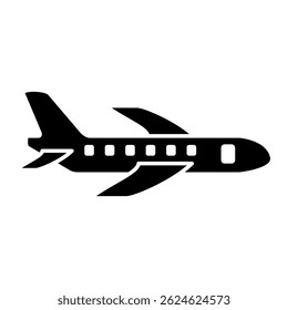 airplane icon, simple flat style, illustration, logo sign symbol pictogram template, for ui or ux isolated on white for mobile app, editable