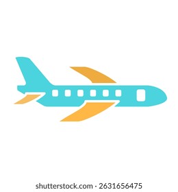 Icono de avión, estilo plano simple, ilustración, Plantilla de pictograma de símbolo de logotipo, para UI o UX aislado en blanco para App móvil, editable