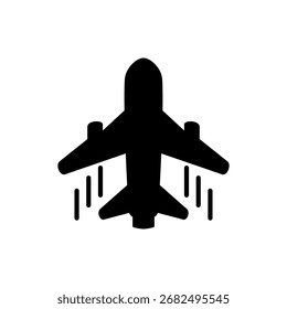 ícone de avião, estilo plano simples, ilustração vetorial, símbolo, pictograma de modelo de logotipo de design, para ui ou ux isolado em branco para aplicativo móvel, editável