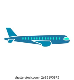ícone de avião, estilo plano simples, ilustração vetorial, símbolo, pictograma de modelo de logotipo de design, para ui ou ux isolado em branco para aplicativo móvel, editável