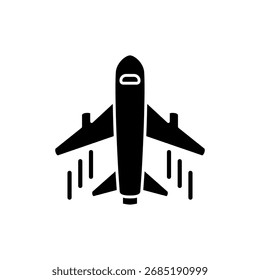 ícone de avião, estilo plano simples, ilustração vetorial, símbolo, pictograma de modelo de logotipo de design, para ui ou ux isolado em branco para aplicativo móvel, editável