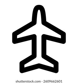 Airplane icon with simple and line style