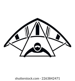 Airplane icon simple vector. Para air. Delta pilot