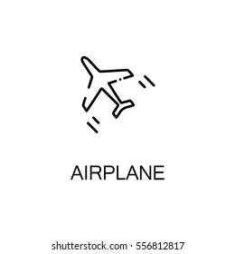 Airplane icon. Single high quality outline symbol for web design or mobile app. Thin line sign for design logo. Black outline pictogram on white background