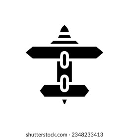 Airplane icon solid black colour military vector army element and symbol perfect.