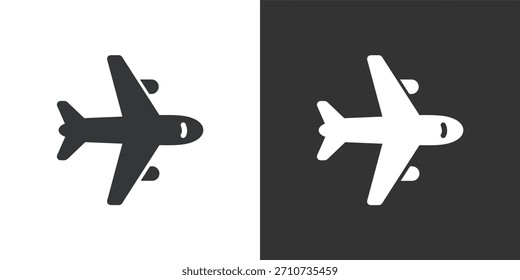 Icono de avión. Icono de la serie de glifos sólidos
