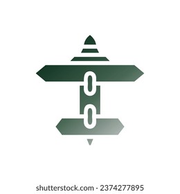 Airplane icon solid gradient green white colour military vector army element and symbol perfect.