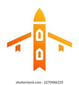 airplane icon solid gradient red style military illustration vector army element and symbol perfect. Icon sign from modern collection for web.