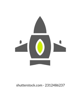 Airplane icon solid grey vibrant green colour military vector army element and symbol perfect.