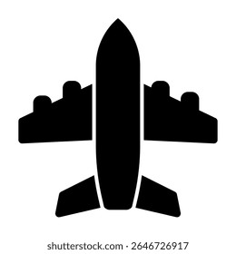 Airplane icon solid style illustration