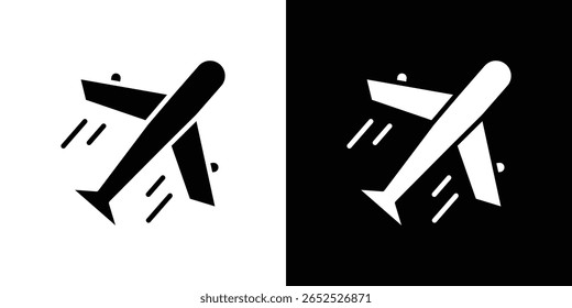Airplane icon symbol collection. Flat vector stock illustration.