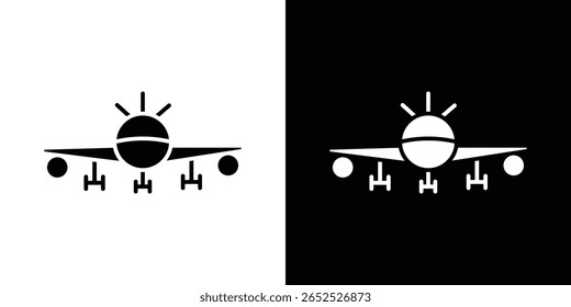 Airplane icon symbol collection. Flat vector stock illustration.
